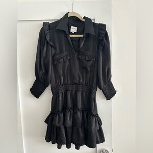 MISA LOS ANGELES Ruffle Mini Shirtdress